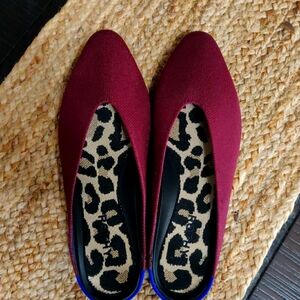 Rothy's The Almond Mules Retired size 8 deep burgundy color.